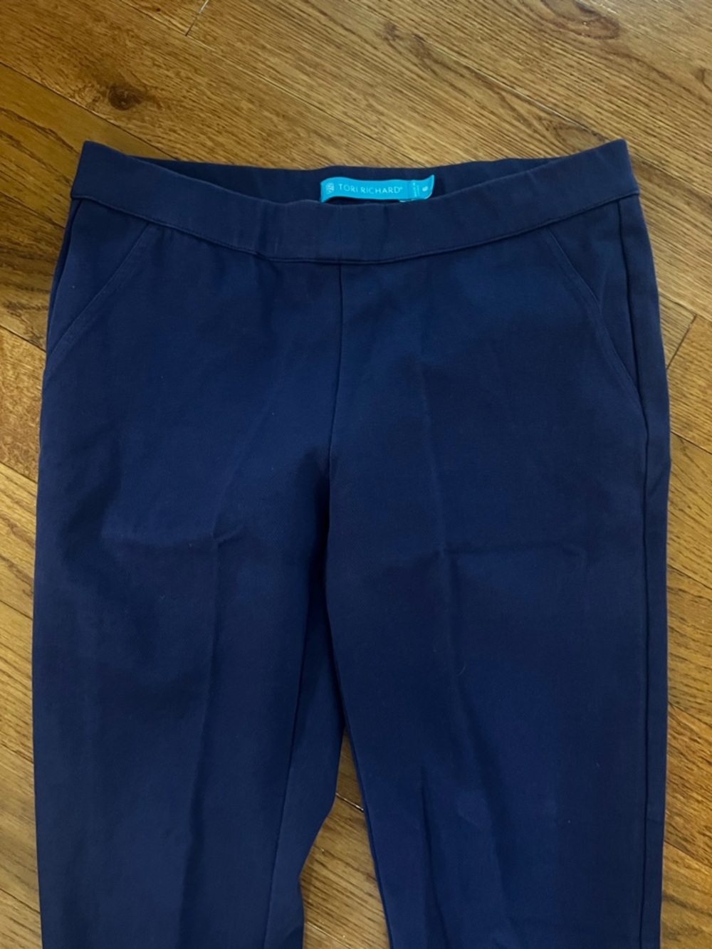 Tori Richard Navy Tailored Ankle Pant Slim Stretch Resort Travel Size 6 Womens - Picture 4 of 10